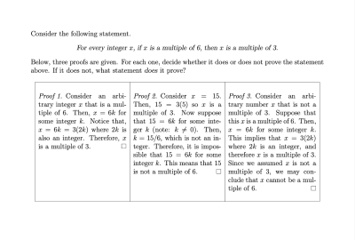 Task for analyzing proofs of an implication