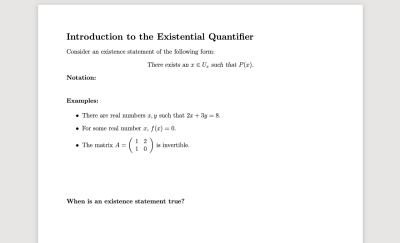 image of task for introducing the existential quantifier