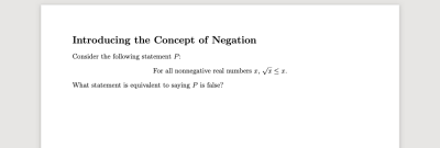 image of introductory negation task