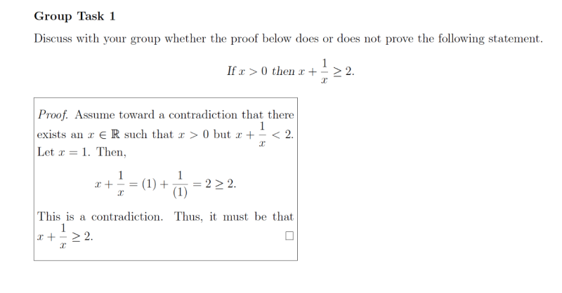 image of a task on proof by contradiction that has hidden quantification